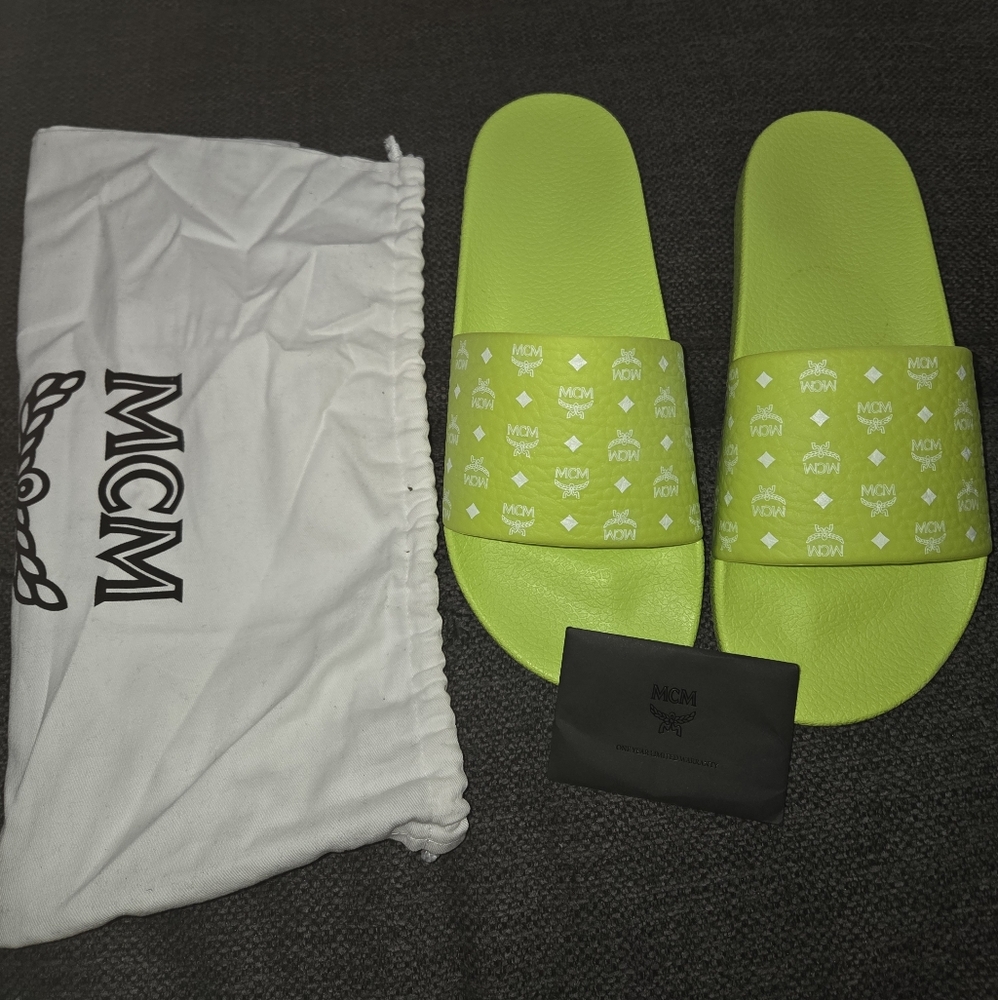 MCM Neon Green Slides